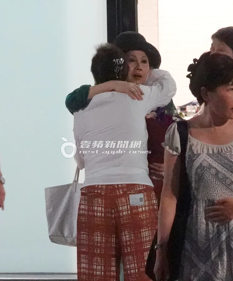 歐陽菲菲和Judy孫在SOGO百貨門口依依不捨的道別。特勤中心攝