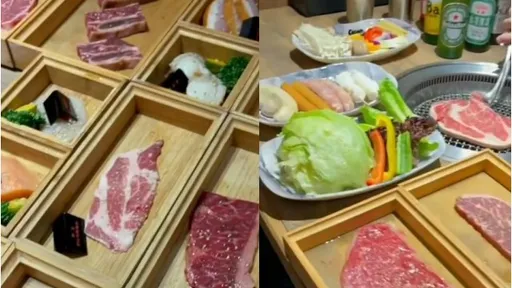 大口吃烧肉!和牛吃到饱就是爽 「肉片比脸还大」