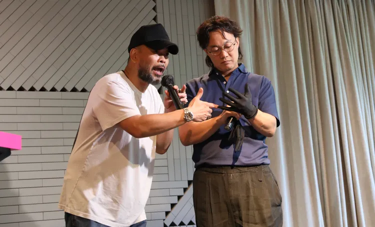 葛民輝（左）前來參與陳奕迅的生日聚會。My Kan Wonderland Limited 提供