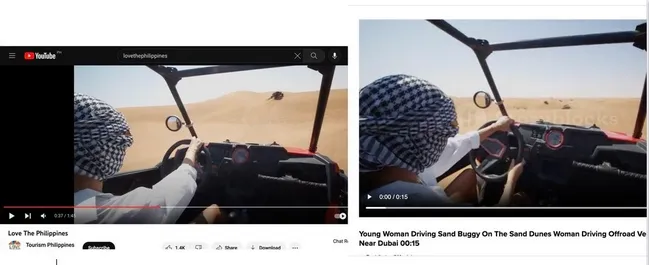 網友比對這個沙漠場景攝於阿拉伯聯合大公國。翻攝臉書