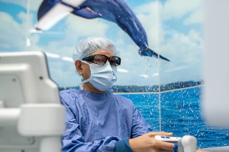 童綜合醫院研發創新中心歐宴泉院長進行Hugo機械手臂手術。院方提供