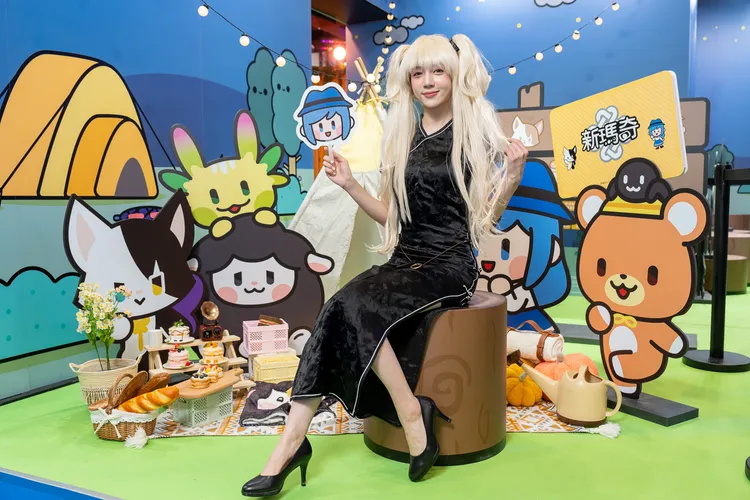 《新瑪奇》展區以人氣角色IP打造出超可愛露營地。遊戲橘子提供