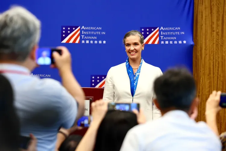 孫曉雅今於AIT舉行記者會。彭欣偉攝