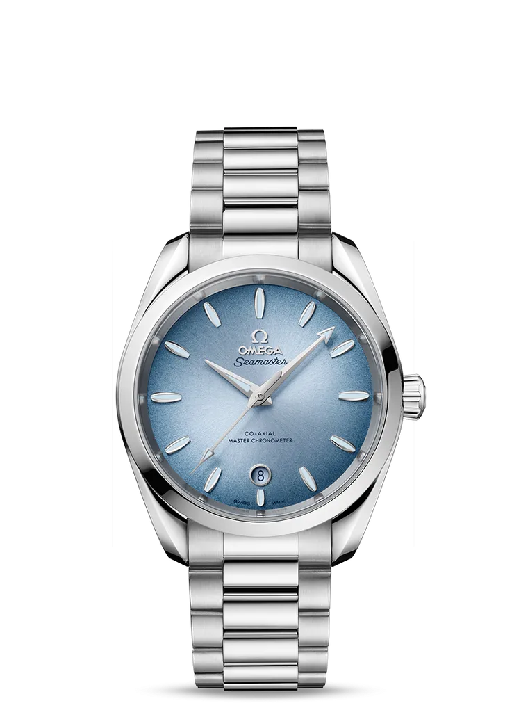 海馬Aqua Terra 150米系列同軸擒縱38毫米大師天文台腕錶
，21萬6000元。品牌提供