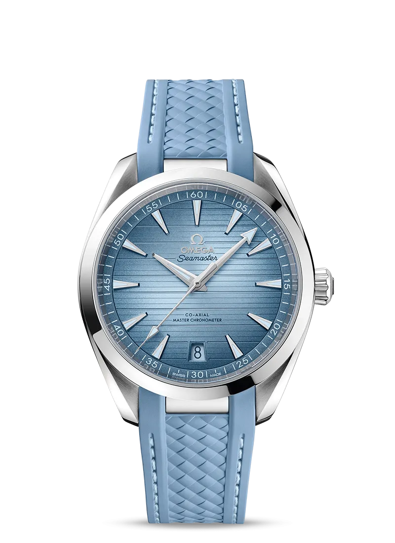 海馬Aqua Terra 150米系列同軸擒縱41毫米大師天文台腕錶,19萬8000元。品牌提供