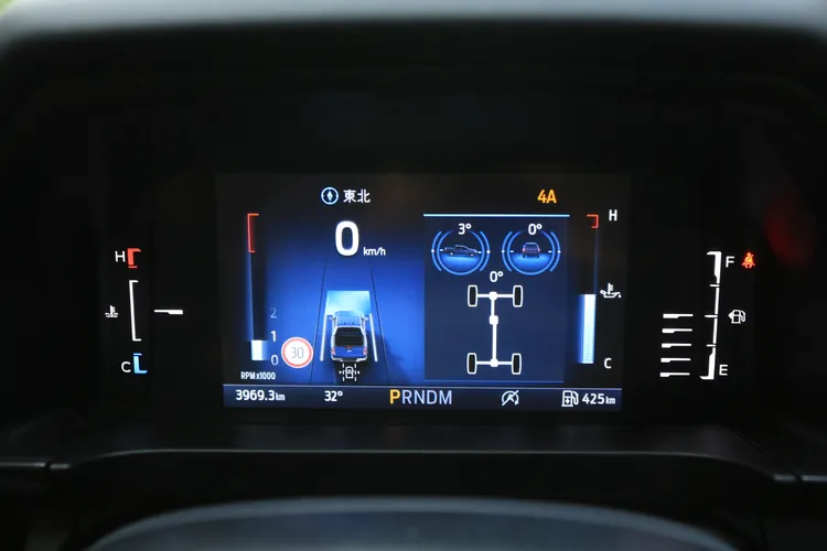 標準配備新世代8吋液晶儀表板，當中更可顯示四輪驅動運作狀態，以及車身角度等越野場合實用資訊。林浩昇攝