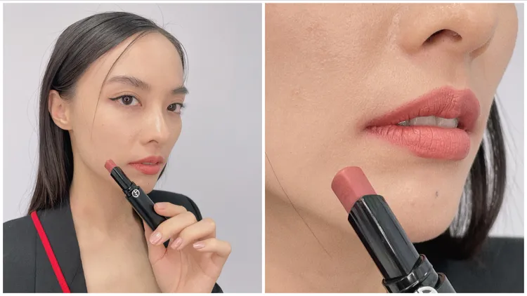 其呈現高級的絲絨霧光妝感。張家玲攝