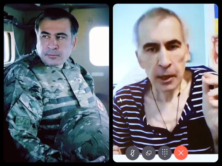 薩卡希維利原本體重破百（左圖，翻攝薩卡希維利臉書），現在判若兩人。路透社