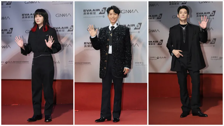 持修（左起）、韋禮安、林柏宏，被陳孫華點名是今年紅毯表現略顯可惜的代表。攝影中心攝