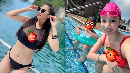 「蛇姬」戲水消暑母愛噴發 網歪樓驚呼:是不是更大了?