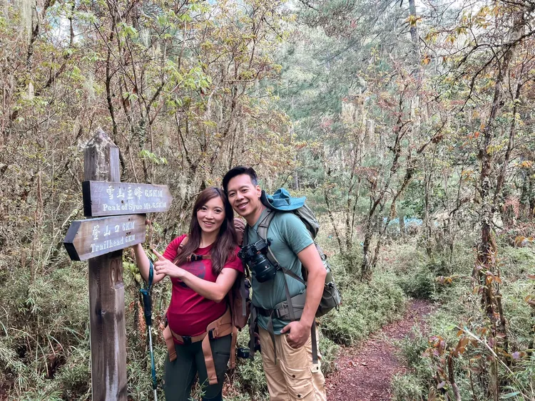 今年4月陳珮芬挺著孕肚爬山，連累山友受傷，引發爭議。翻攝臉書「林叨囝仔 The Lins' Kids」