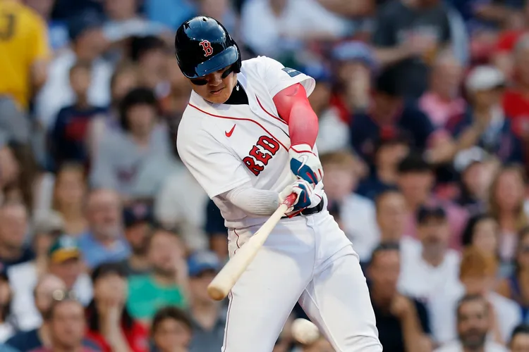 張育成揮出2分打點安打。 美聯社