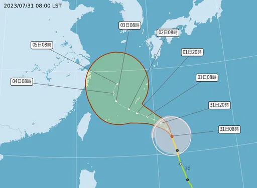 中颱卡努預測路徑北轉 　不排除明天發海警！這天最靠近台灣