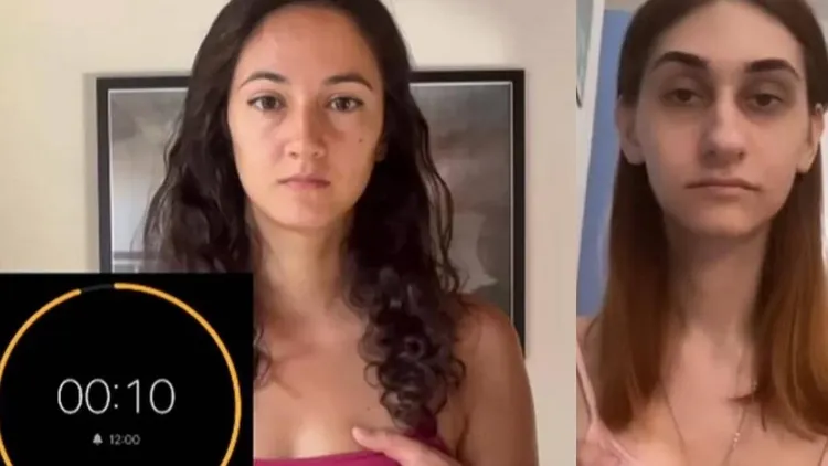 義大利社群網站許多民眾以計時器計時，碰觸自己的敏感部分，抗議法官的恐龍判決。翻攝instagram