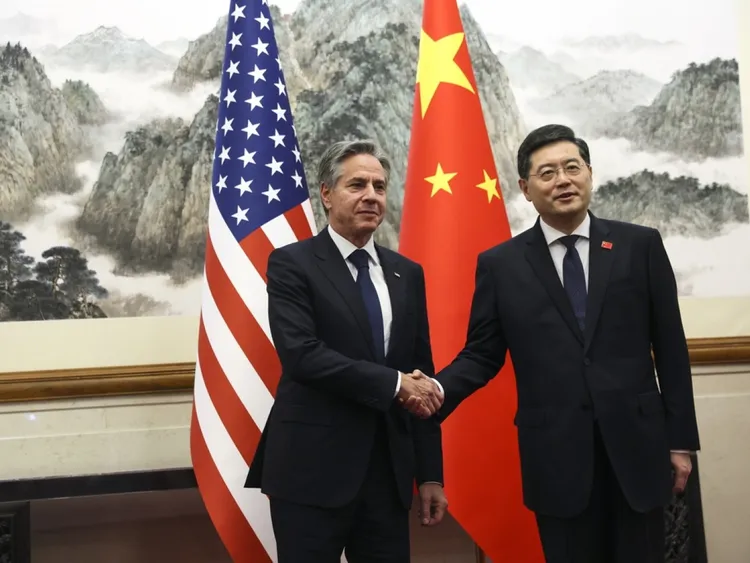 美國國務卿布林肯6月訪中，曾與秦剛會晤。美聯社