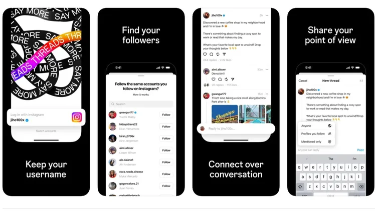 Threads的使用介面。翻攝App Store