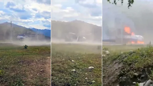 驚悚影片|直升機掃中電桿墜毀起火 即將平安降落卻變4死慘劇