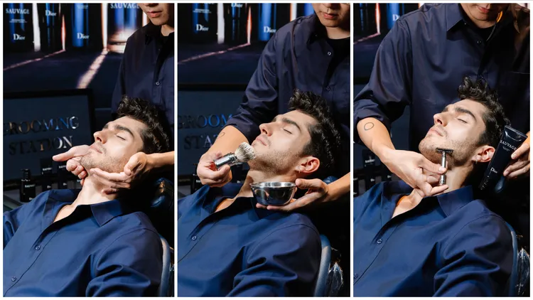 快閃店內提供的男仕臉部理容服務。品牌提供