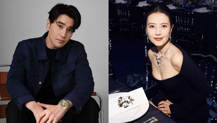趙又廷與高圓圓是娛樂圈的模範夫妻。左圖資料照片，右圖翻攝CHAUMET微博