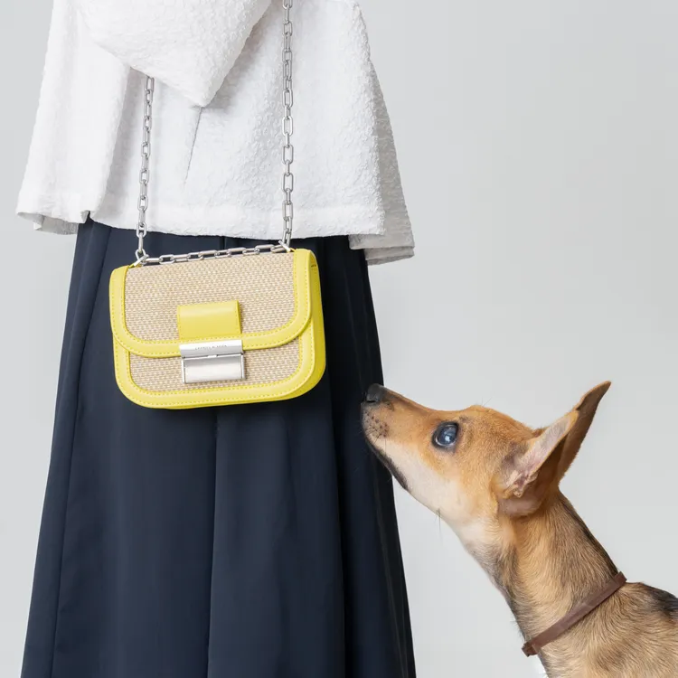 Charlot草編銀釦包，2690元。品牌提供