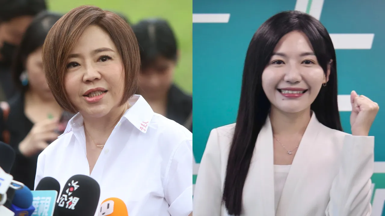藝人于美人（左）、民進黨台北市議員吳沛憶（右）爭霸台北市中正萬華區立委。資料照片 林林攝