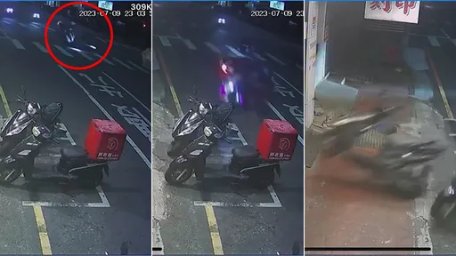 「機車撞機車X3」直衝胖老爹　網友吐槽：前方車禍了還想鑽