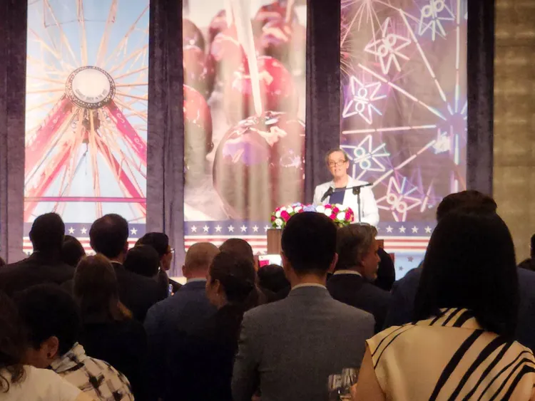 孫曉雅致詞感謝蔡英文。施智齡攝