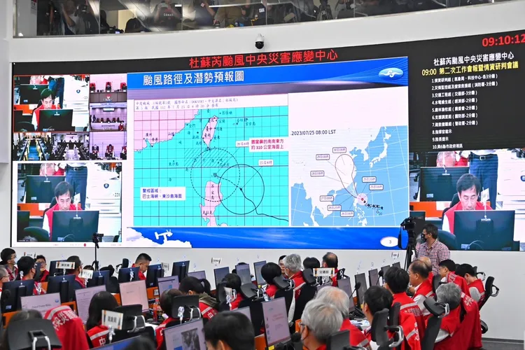 中央災害應變中心。行政院提供