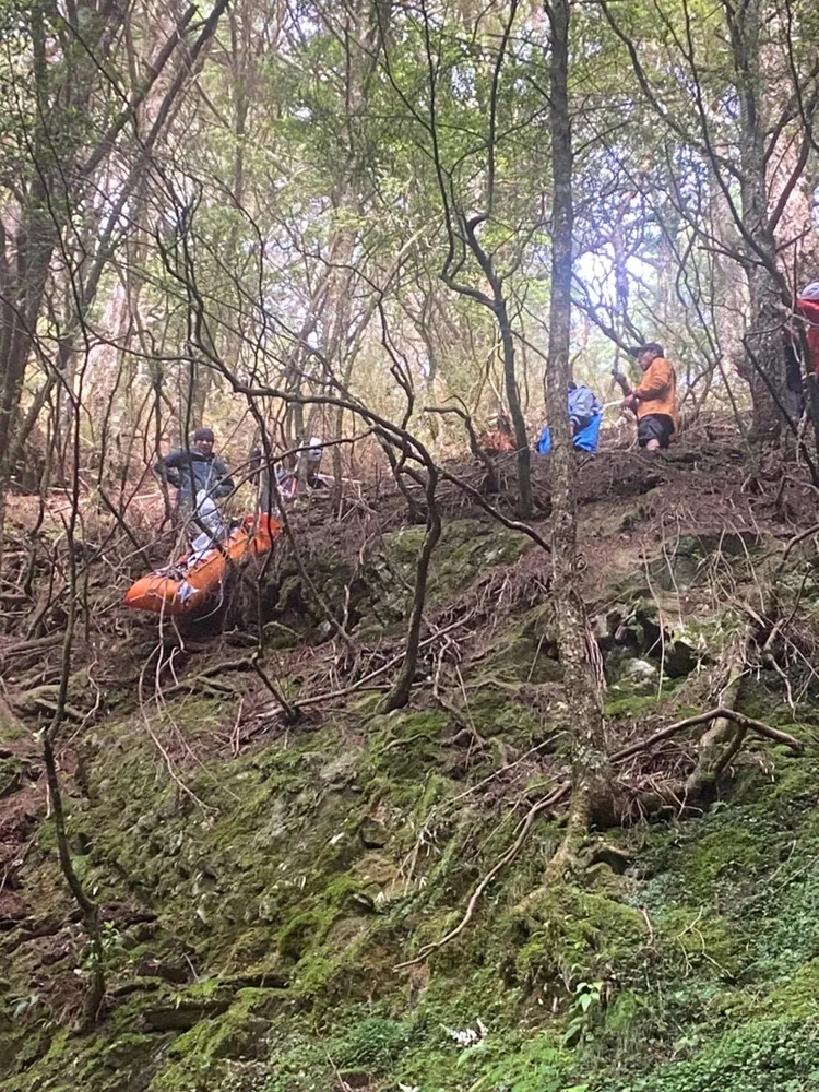 搜救人員到場發現人已明顯死亡。南投縣消防局提供
