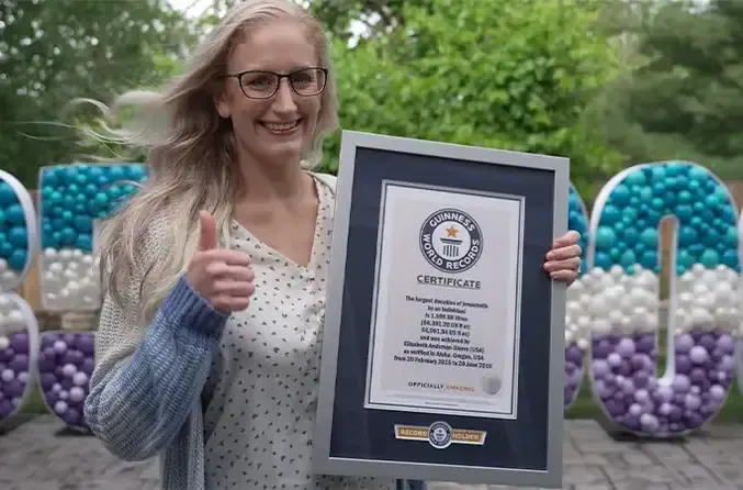 伊莉莎白獲金氏世界紀錄認證。翻攝金氏世界紀錄網站