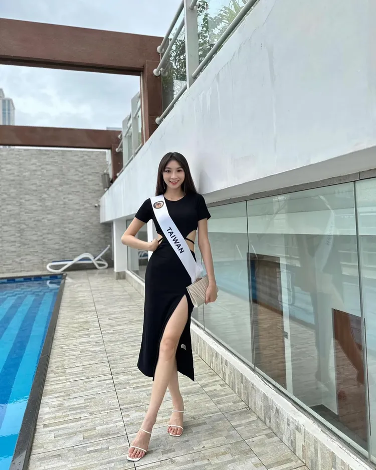 曼容代表台灣參加世界旅遊小姐選美賽。  宏將多利安國際提供