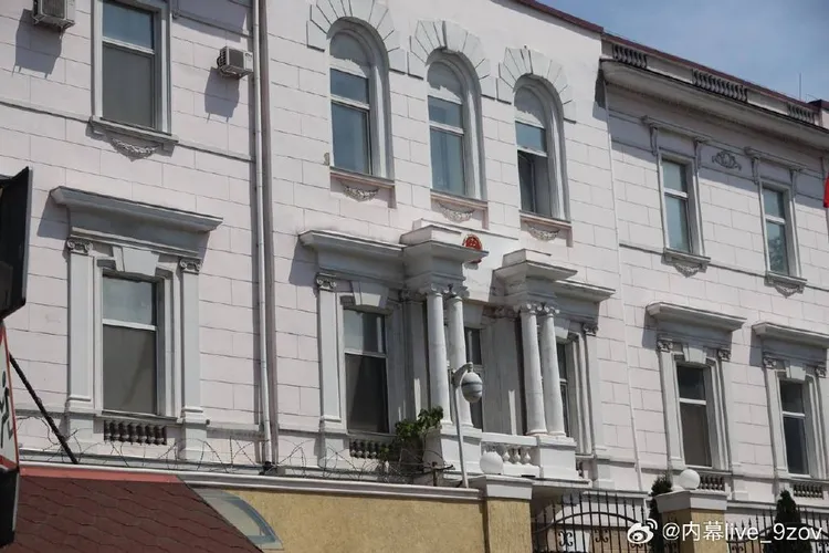 中國駐敖德薩領事館外觀。翻攝微博