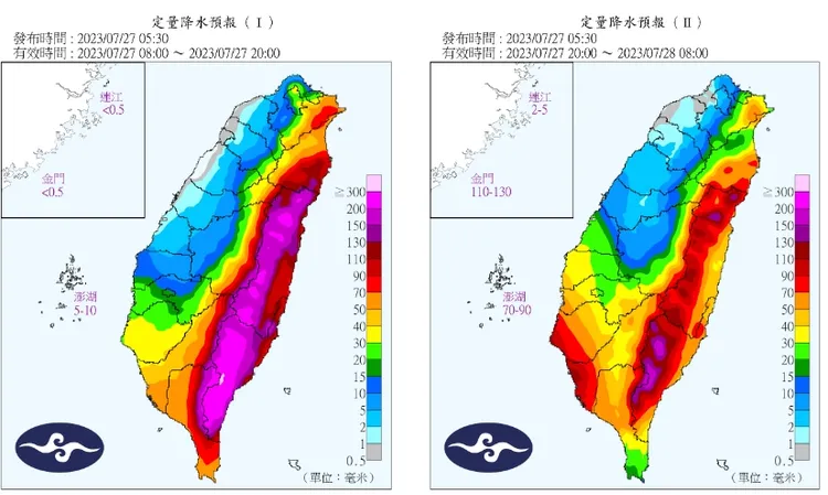 吳德榮：估千毫米雨炸東半部「致災性」降雨。翻攝氣象局