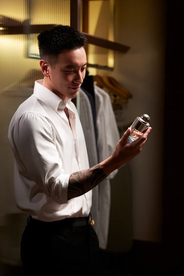 王陽明特別喜愛MOLTON BROWN的藍岸絲柏香氣。品牌提供