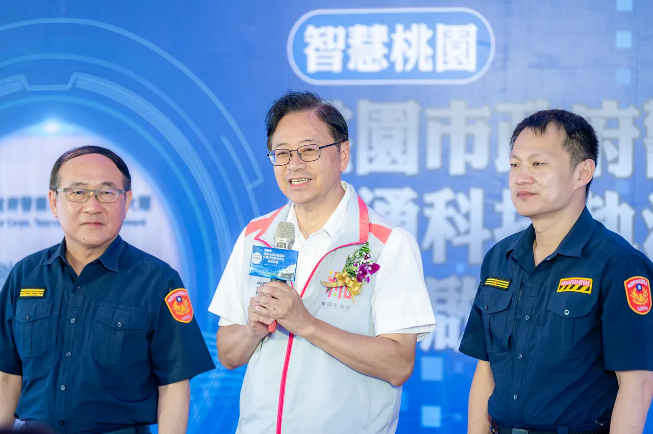 桃園交通科技執法中心啟用，張善政強調邁向智慧桃園第一步。桃園市府提供