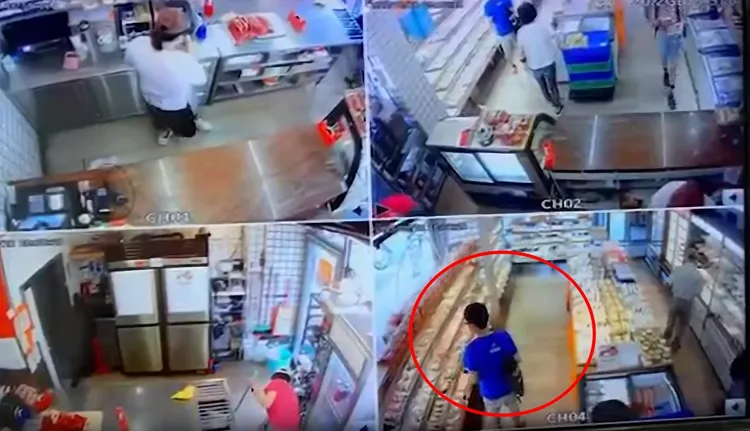 黃男結帳後離去。翻攝自爆料公社