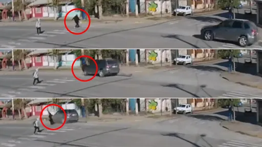 惊悚影片｜过马路遇车「她快跑变赴死」　儿目睹妈被撞飞亡