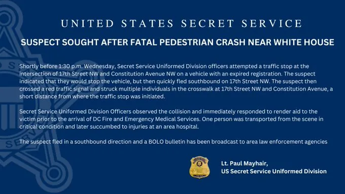 特勤局發表聲明說明事件。翻攝推特@SecretSvcSpox