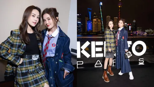 Twins合体赏KENZO上海大秀 阿娇学生妹look嫩赢欧阳娜娜