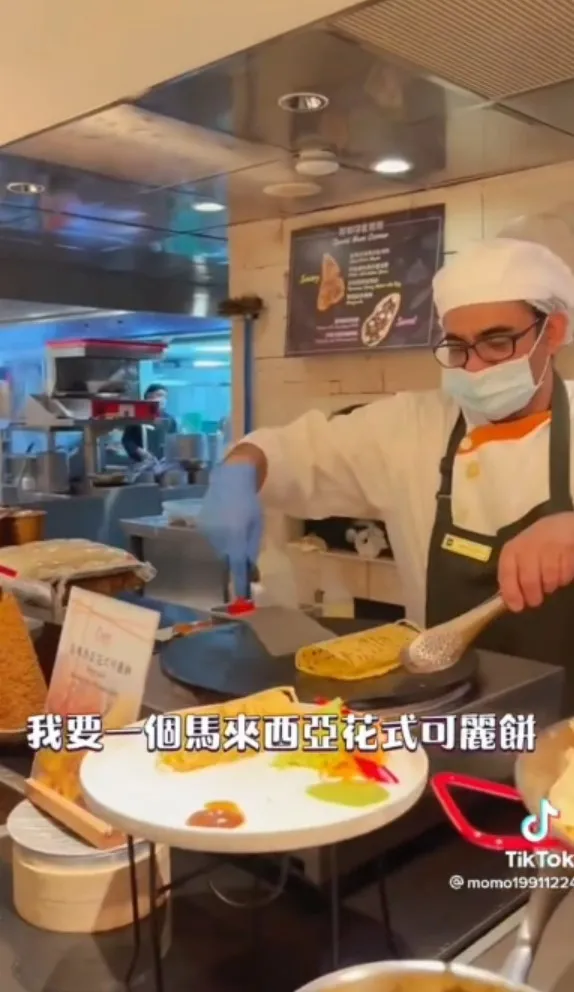 台北遠東Café自助餐廳，馬來西亞花式可麗。TikTok@momo19911224 / IG：momo19911224 提供