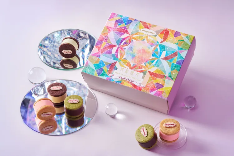 意想不到的冰淇淋與法式莎布蕾餅乾搭配成就了Häagen-Dazs「萬彩映月」禮盒。Häagen-Dazs提供