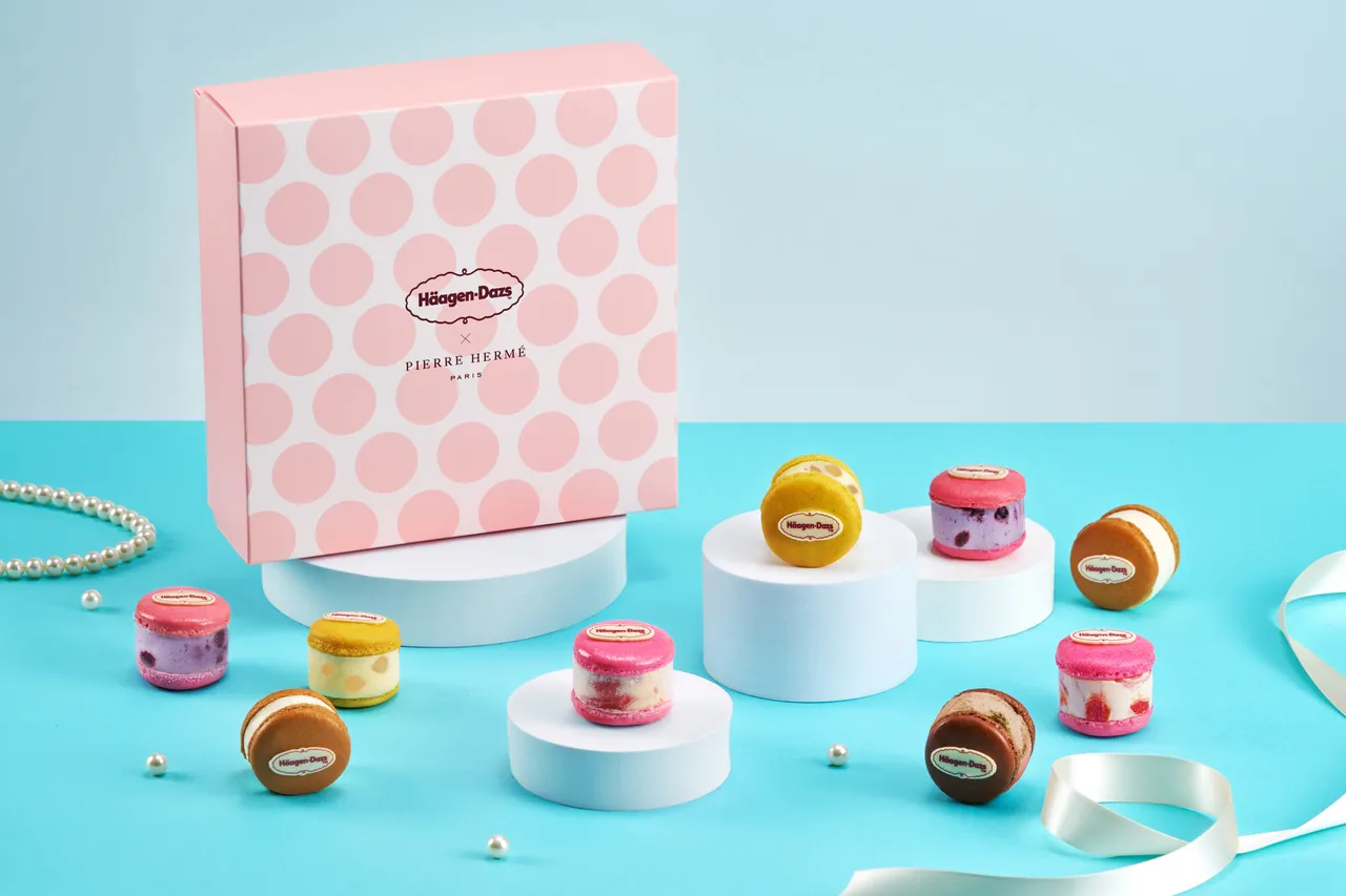 法式盛宴「馬卡龍冰淇淋」禮盒。Häagen-Dazs提供