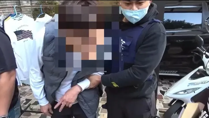 涉嫌從泰國運毒入台的陳嫌遭逮。翻攝畫面