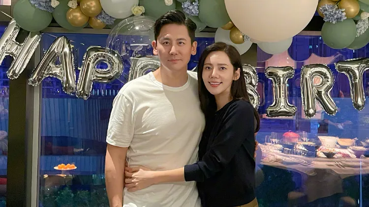 秋瓷炫（右）和中國演員于曉光結婚6年。翻攝秋瓷炫微博