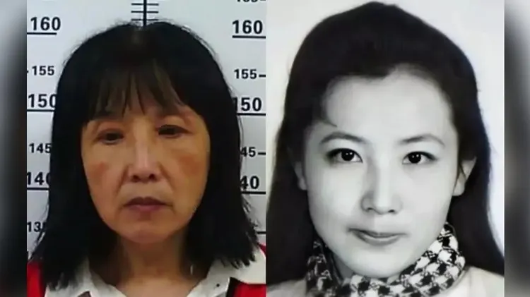 背負3條人命的解麗萍原本是知名美女（右），逃亡24年後容貌滄桑（左）。翻攝山西警方