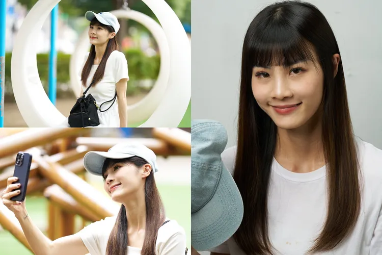 ▲在大太陽下待了好幾個小時，帽子拿頭髮依舊蓬鬆不扁塌。