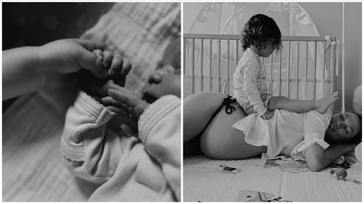 超模KK卸貨升格二寶媽　曬「兄弟情深」照好溫馨