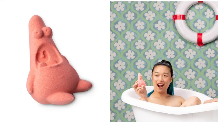 驚訝派大星汽泡彈洋溢甜美的香草和椰子香氣，280元。品牌提供