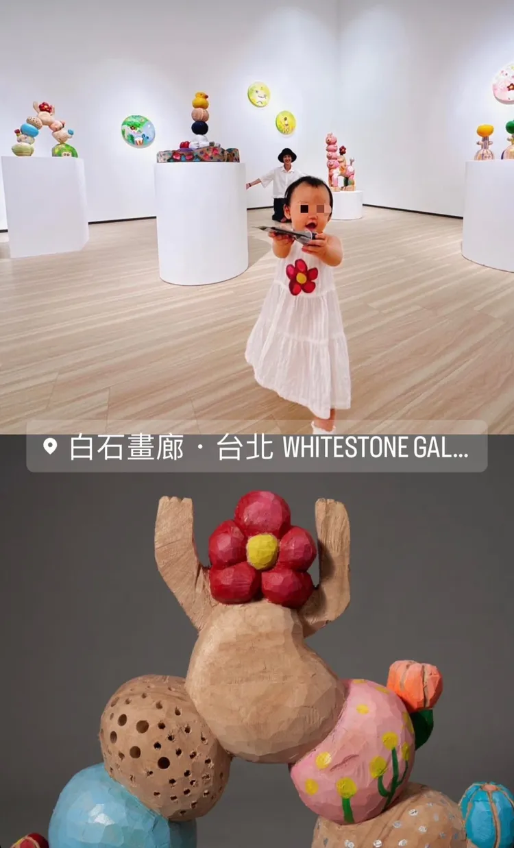 可愛的黃玉米（前）身後是露出慈母笑容的孟耿如。翻攝孟耿希IG