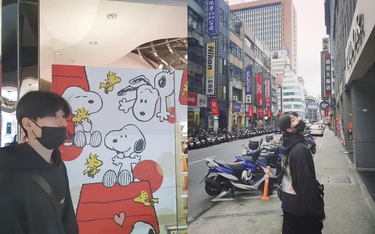 韓勝宇2021年曾來台旅遊，當時與史奴比店合照。翻攝韓勝宇IG